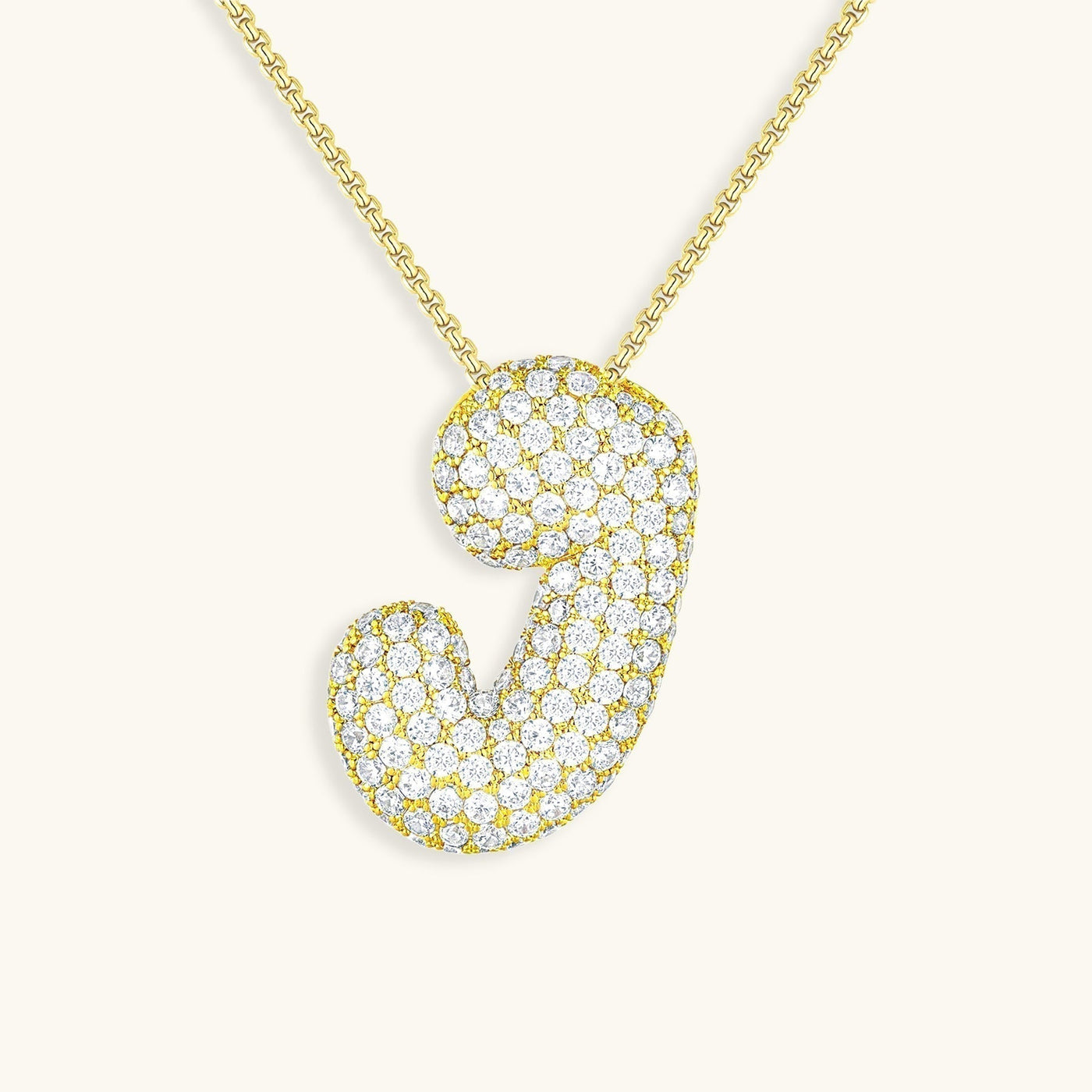 Navnesmykke Bubble med diamant | 18k Guld - DK BUTIK