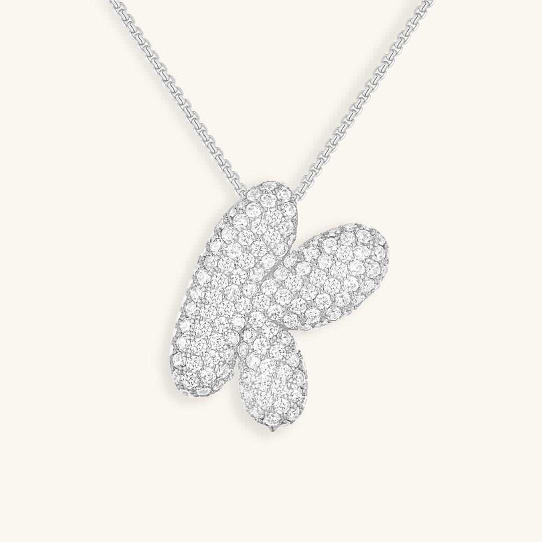 Navnesmykke Bubble med diamant | 18k Guld - DK BUTIK