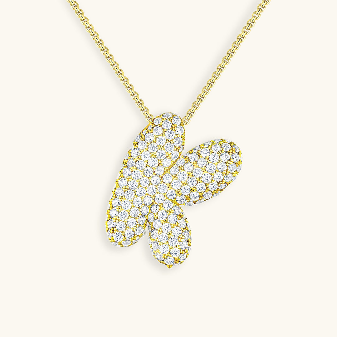 Navnesmykke Bubble med diamant | 18k Guld - DK BUTIK