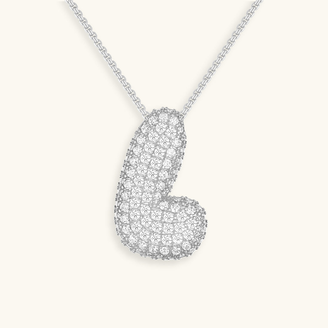 Navnesmykke Bubble med diamant | 18k Guld - DK BUTIK