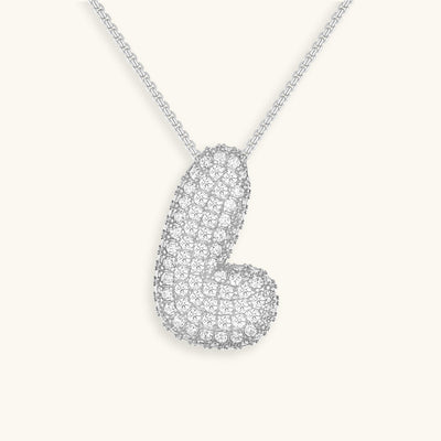 Navnesmykke Bubble med diamant | 18k Guld - DK BUTIK