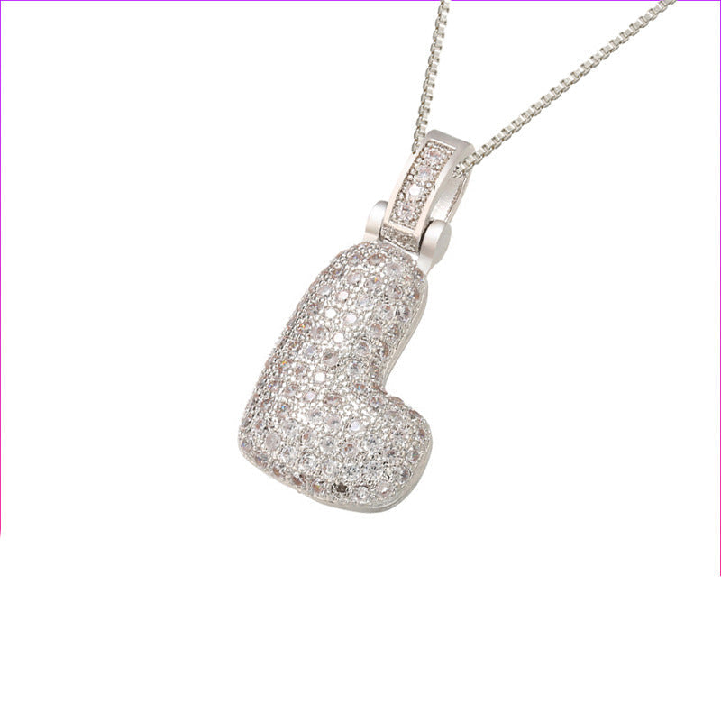 Pave Bubble Halskæde med Initial | 18k Guld - DK BUTIK
