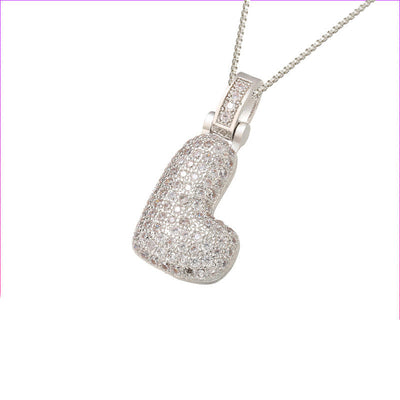 Pave Bubble Halskæde med Initial | 18k Guld - DK BUTIK