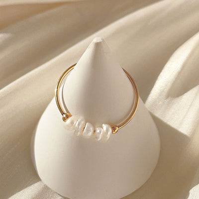 magnolia ring med ferskvandsperler | 18k Guld - DK BUTIK