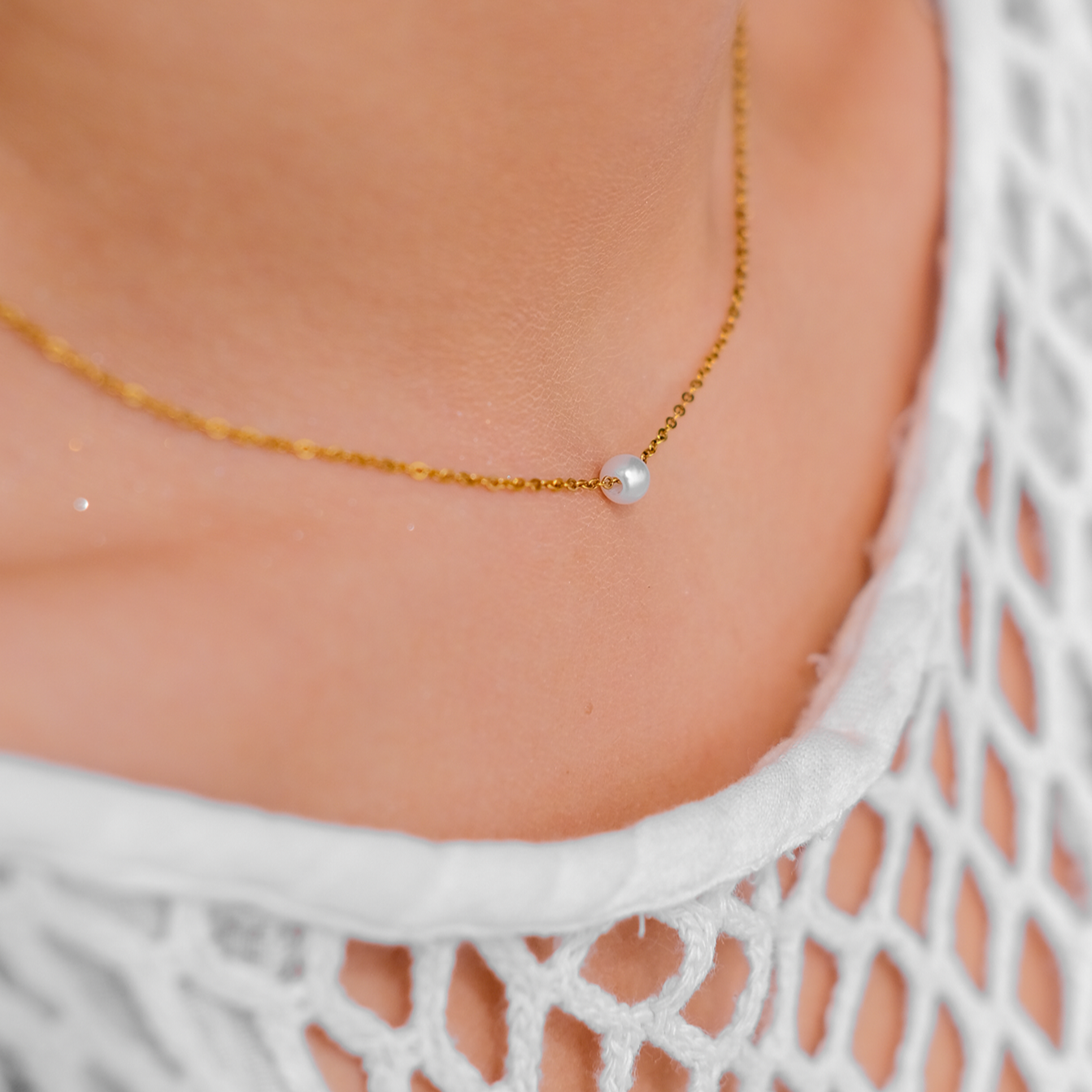 Marianne Halskæde med Sødvandsperler | 14k Guld - DK BUTIK