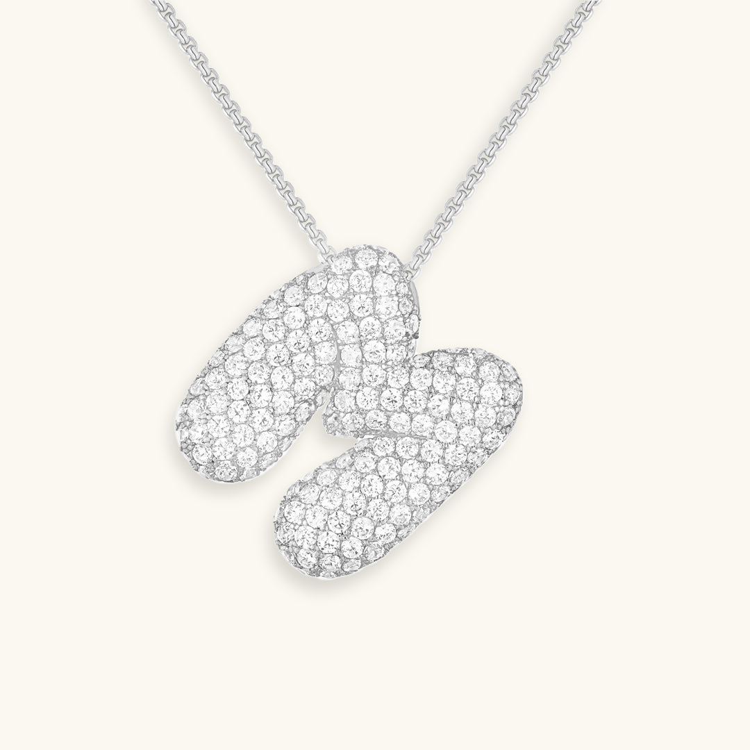 Navnesmykke Bubble med diamant | 18k Guld - DK BUTIK