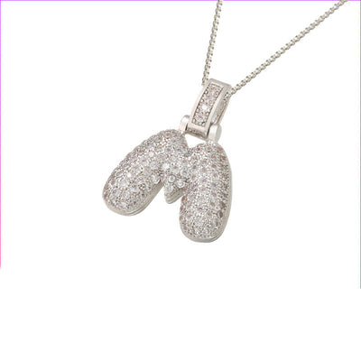 Pave Bubble Halskæde med Initial | 18k Guld - DK BUTIK