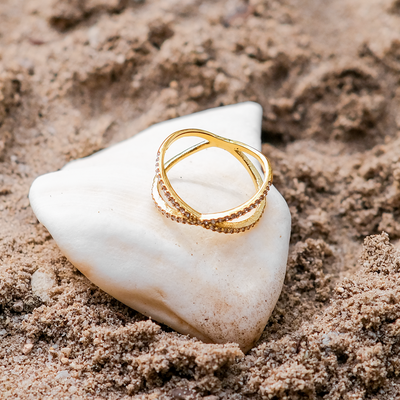 Korsring Nia Gold Diamant | 18k Guld - DK BUTIK