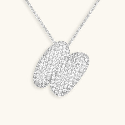 Navnesmykke Bubble med diamant | 18k Guld - DK BUTIK
