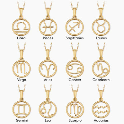 Zodiac tegn halskæde | Hvidguld 18k