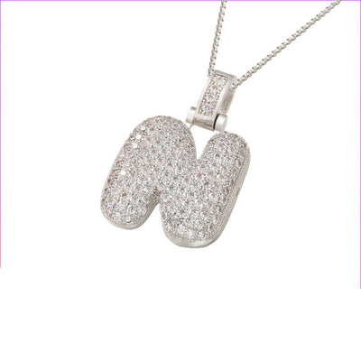 Pave Bubble Halskæde med Initial | 18k Guld - DK BUTIK