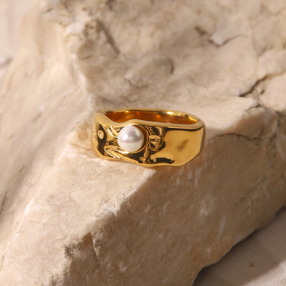 Cerulia ring med ferskvandsperler | 14k guld - DK BUTIK