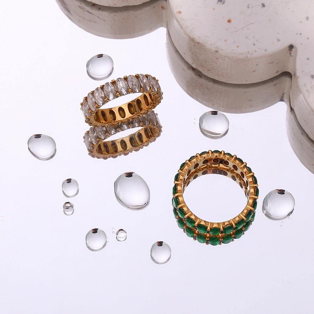 Antoinette Ring med Diamantsimulant | 18k Guld - DK BUTIK