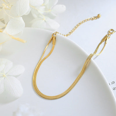 Klassiske Dobbelt Guld Armbånd | Guld 18k - DK BUTIK