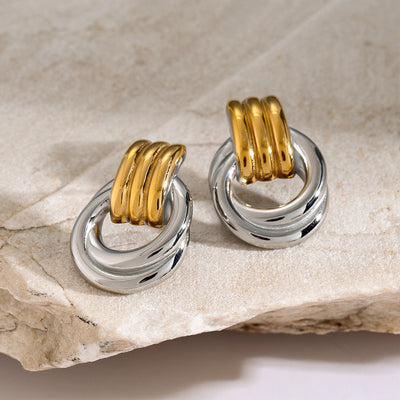 Luna Lagdelt Øreringe | 18k Guld - DK BUTIK
