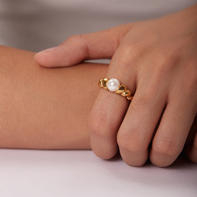 Scarlett ring med ferskvandsperler | 18k guld - DK BUTIK