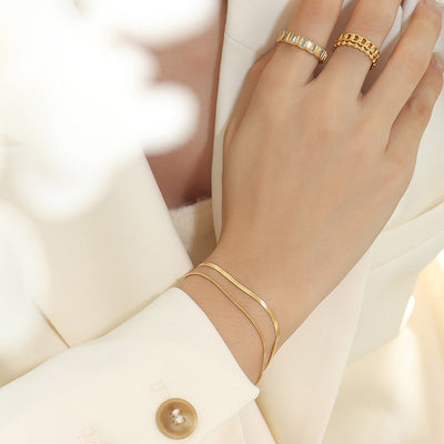 Klassiske Dobbelt Guld Armbånd | Guld 18k - DK BUTIK