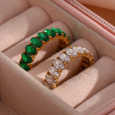 Antoinette Ring med Diamantsimulant | 18k Guld - DK BUTIK