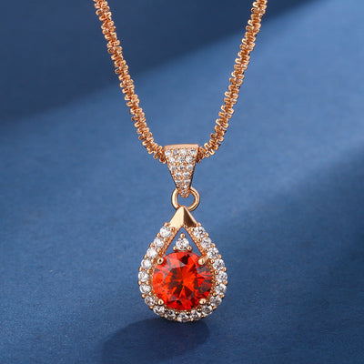 Karminrød Champagne Sæt | Rose Gold 14k