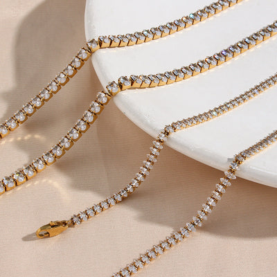 Wisteria Tennis Halskæde med Diamanter | 18k Guld - DK BUTIK
