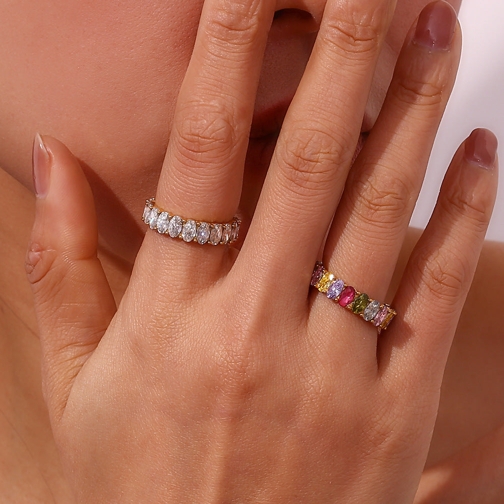 Antoinette Ring med Diamantsimulant | 18k Guld - DK BUTIK