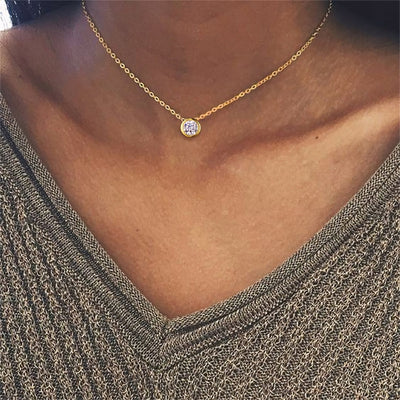 Amelia Halskæde med Fødselssten | 18k Guld - DK BUTIK
