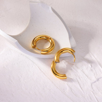 Modige Runde Øreringe | 18k Guld - DK BUTIK