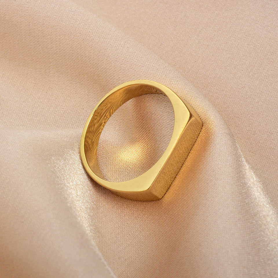 Rektangulært Seglring | 18k Guld - DK BUTIK