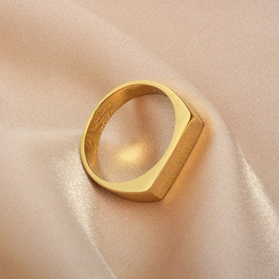 Rektangulært Seglring | 18k Guld - DK BUTIK