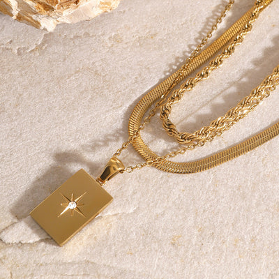 Lagdelte Halskæde Raphael | 18k Guld - DK BUTIK
