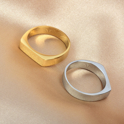 Rektangulært Seglring | 18k Guld - DK BUTIK