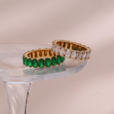 Antoinette Ring med Diamantsimulant | 18k Guld - DK BUTIK