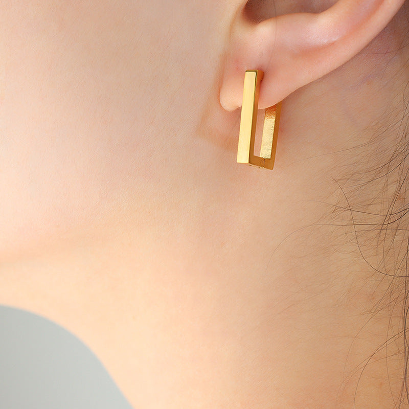 Geometriske Øreringe Terra | Guld 18k - DK BUTIK