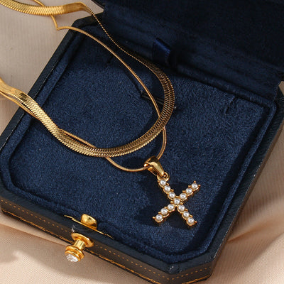 Fiona Lagenweise Initialer Halskæde |  18k Guld - DK BUTIK