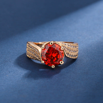 Karminrød Champagne Sæt | Rose Gold 14k