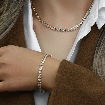 Wisteria Tennis Halskæde med Diamanter | 18k Guld - DK BUTIK
