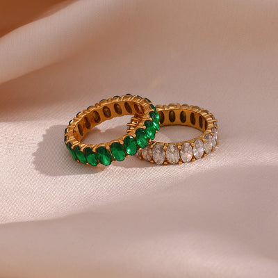 Antoinette Ring med Diamantsimulant | 18k Guld - DK BUTIK