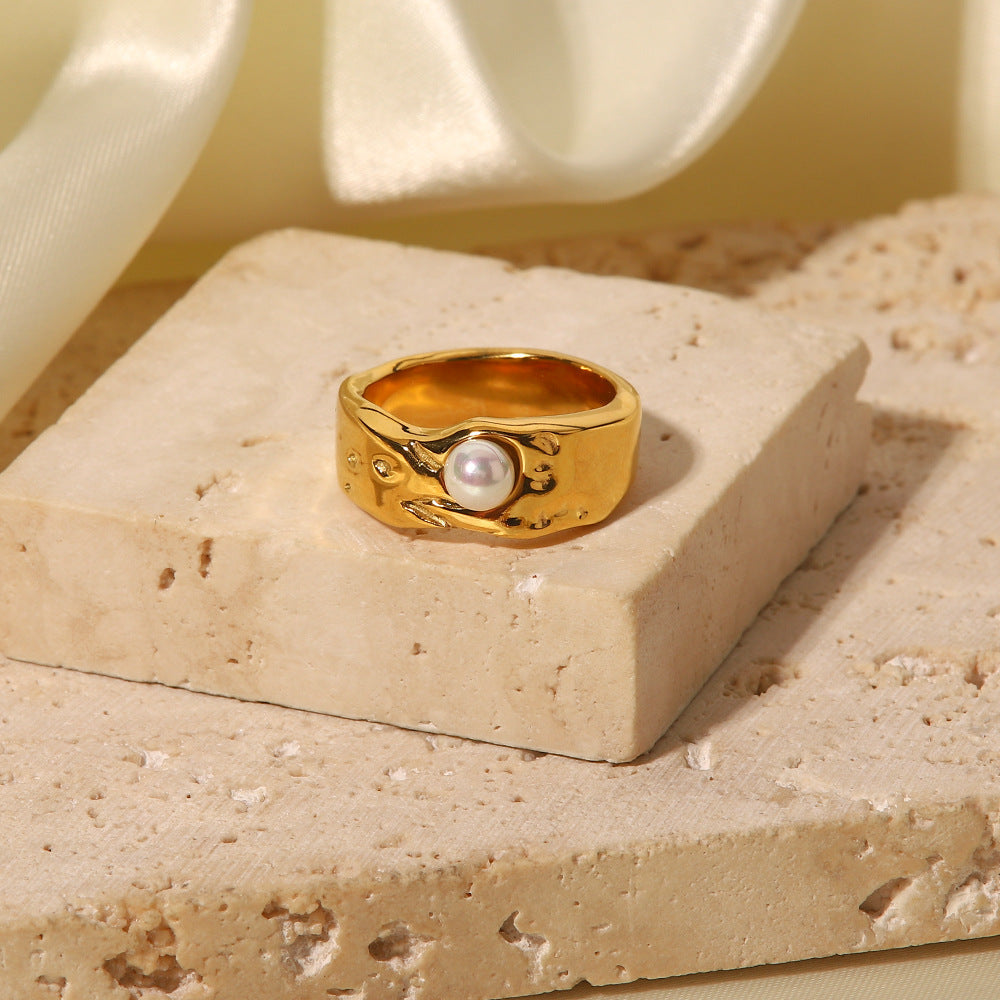 Cerulia ring med ferskvandsperler | 14k guld - DK BUTIK