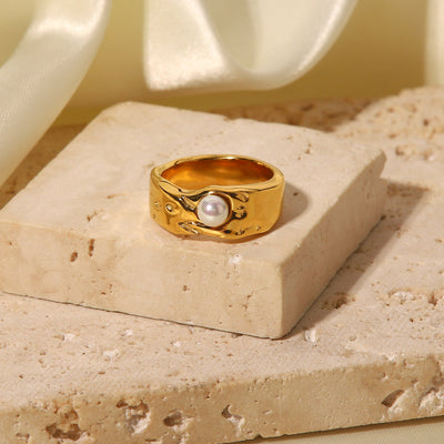 Cerulia ring med ferskvandsperler | 14k guld - DK BUTIK