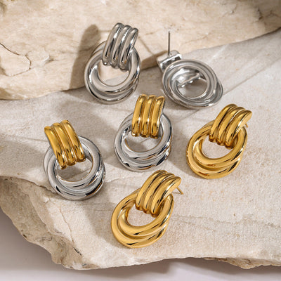 Luna Lagdelt Øreringe | 18k Guld - DK BUTIK