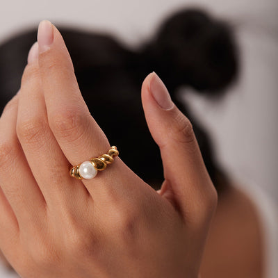 Scarlett ring med ferskvandsperler | 18k guld - DK BUTIK