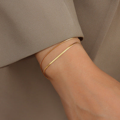 Klassiske Dobbelt Guld Armbånd | Guld 18k - DK BUTIK