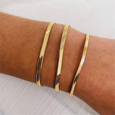 Vida Armbånd Guld i fiskebensmønster | 18k Guld - DK BUTIK