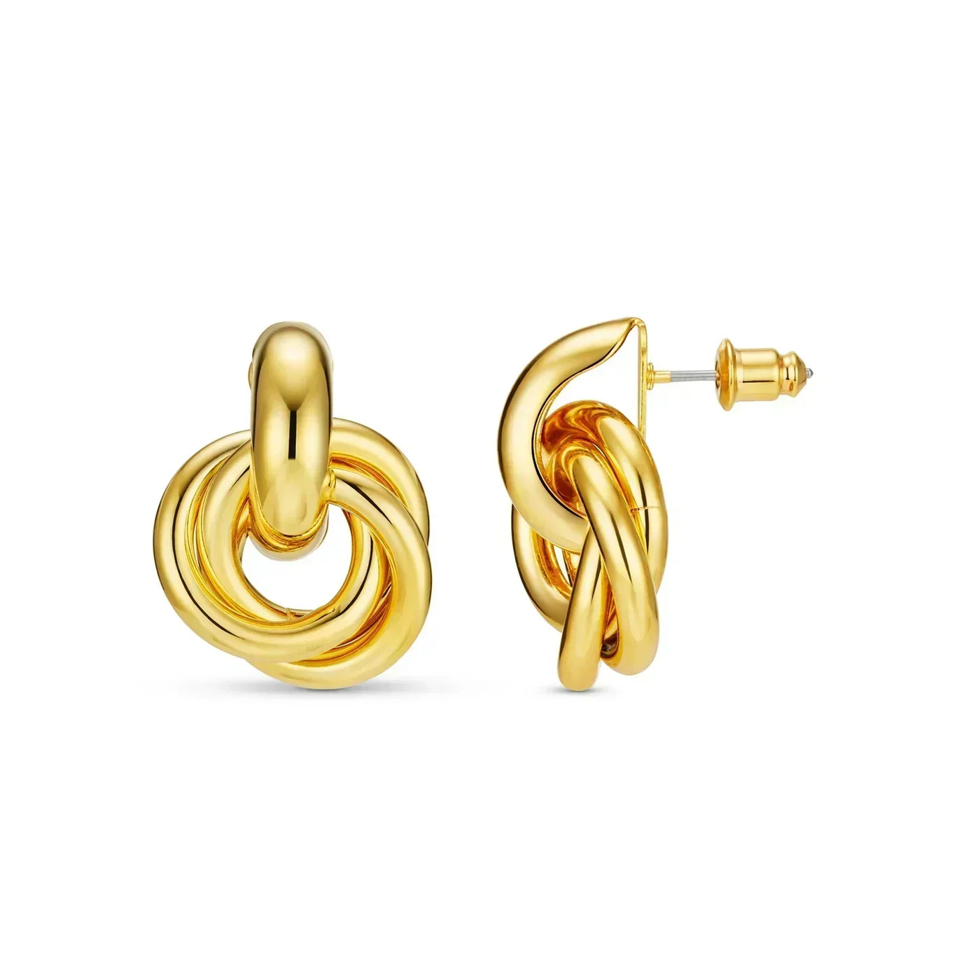 Udsagn sammenflettede øreringe | Guld 14k - DK BUTIK