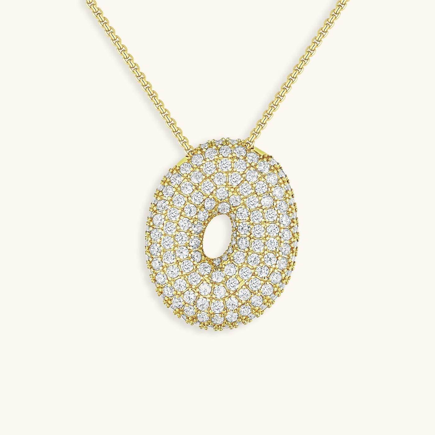 Navnesmykke Bubble med diamant | 18k Guld - DK BUTIK