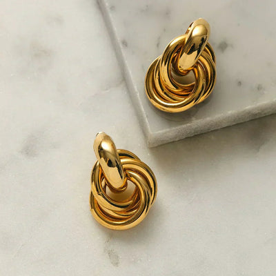 Udsagn sammenflettede øreringe | Guld 14k - DK BUTIK