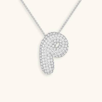 Navnesmykke Bubble med diamant | 18k Guld - DK BUTIK