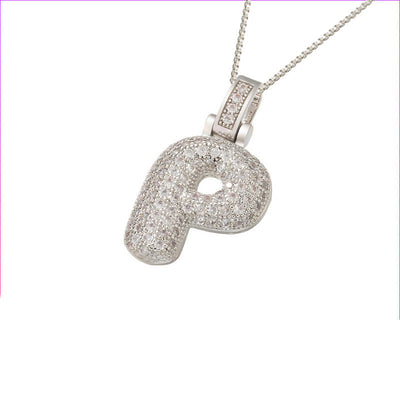 Pave Bubble Halskæde med Initial | 18k Guld - DK BUTIK