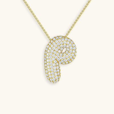 Navnesmykke Bubble med diamant | 18k Guld - DK BUTIK