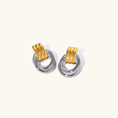 Luna Lagdelt Øreringe | 18k Guld - DK BUTIK